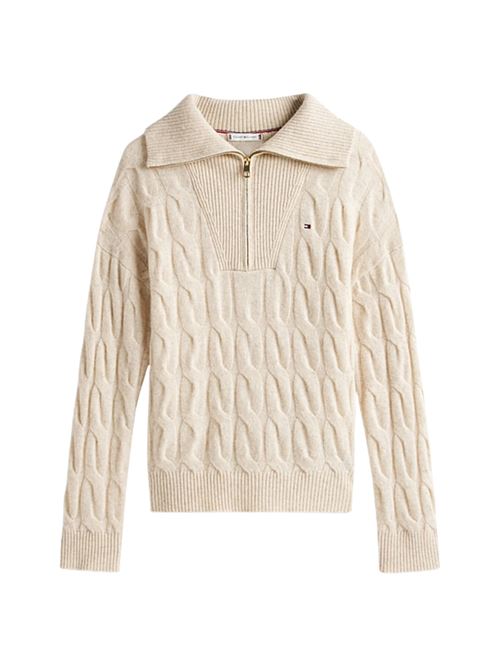 Maglione in lana a trecce con mezza zip Tommy Hilfiger | WW0WW46425ADK